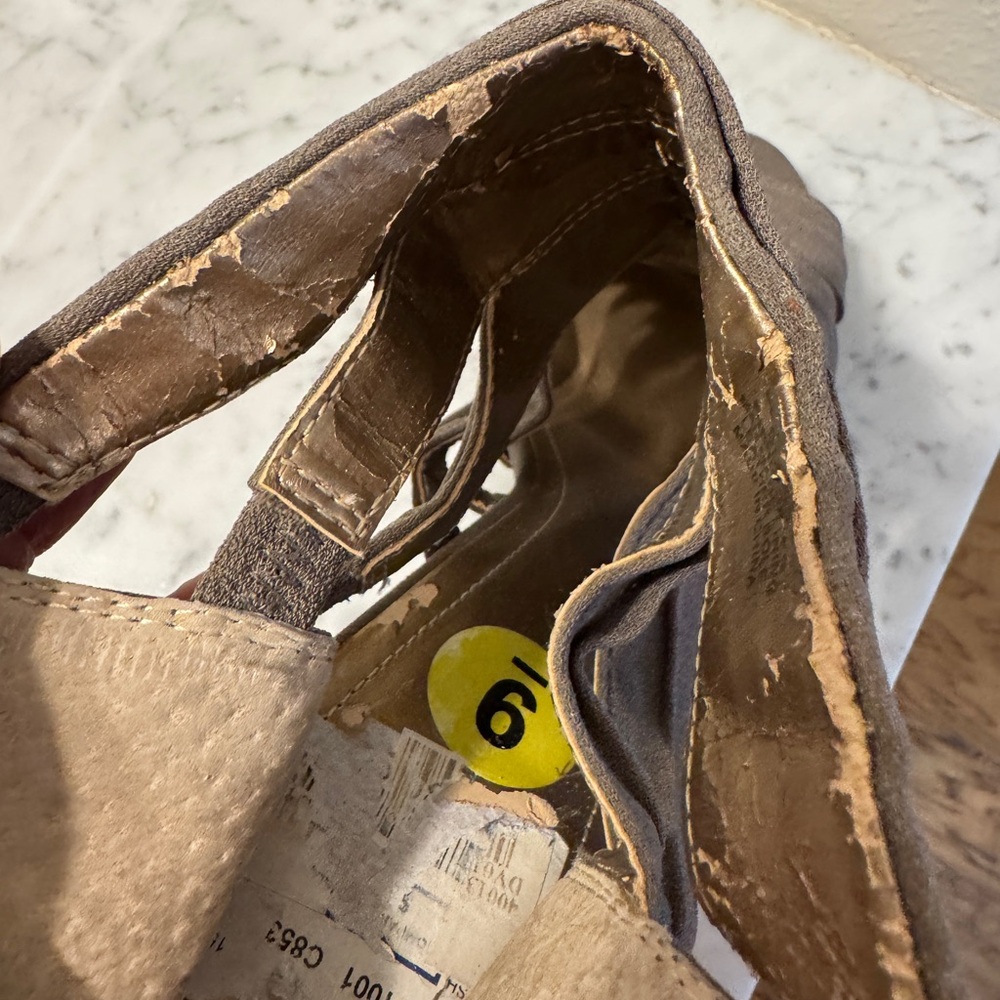 BCBGeneration Jubilee Taupe Bandage Stiletto Heels Size 9M Strappy Peep Toe - Picture 13 of 14